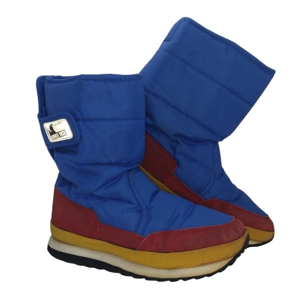 Rubber Duck Boys Pre-owned Insulated Blue & Red Winter Boots - sz. 6 1/2